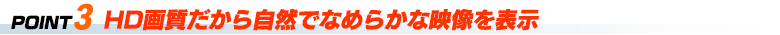 POINT3 HD画質だから自然でなめらかな映像を表示