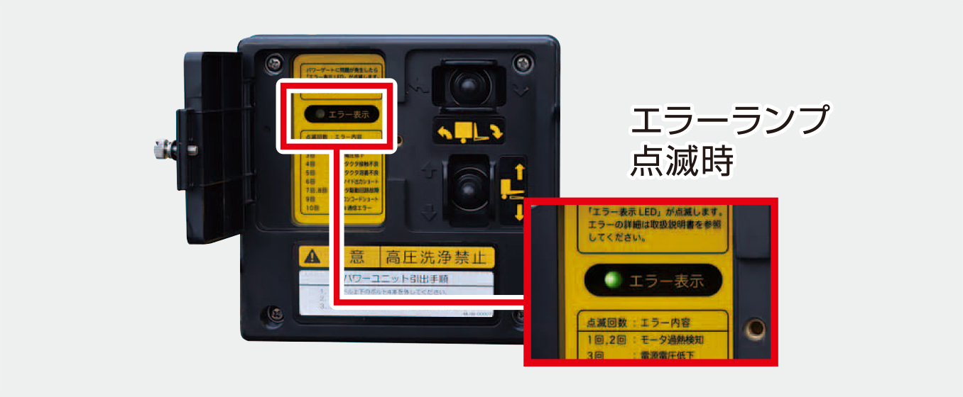エラーランプ点滅時