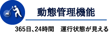 動態管理機能 365日、24時間運行状態が見える