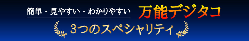 簡単・見やすい・わかりやすい　万能デジタコ 3つのスペシャリティ